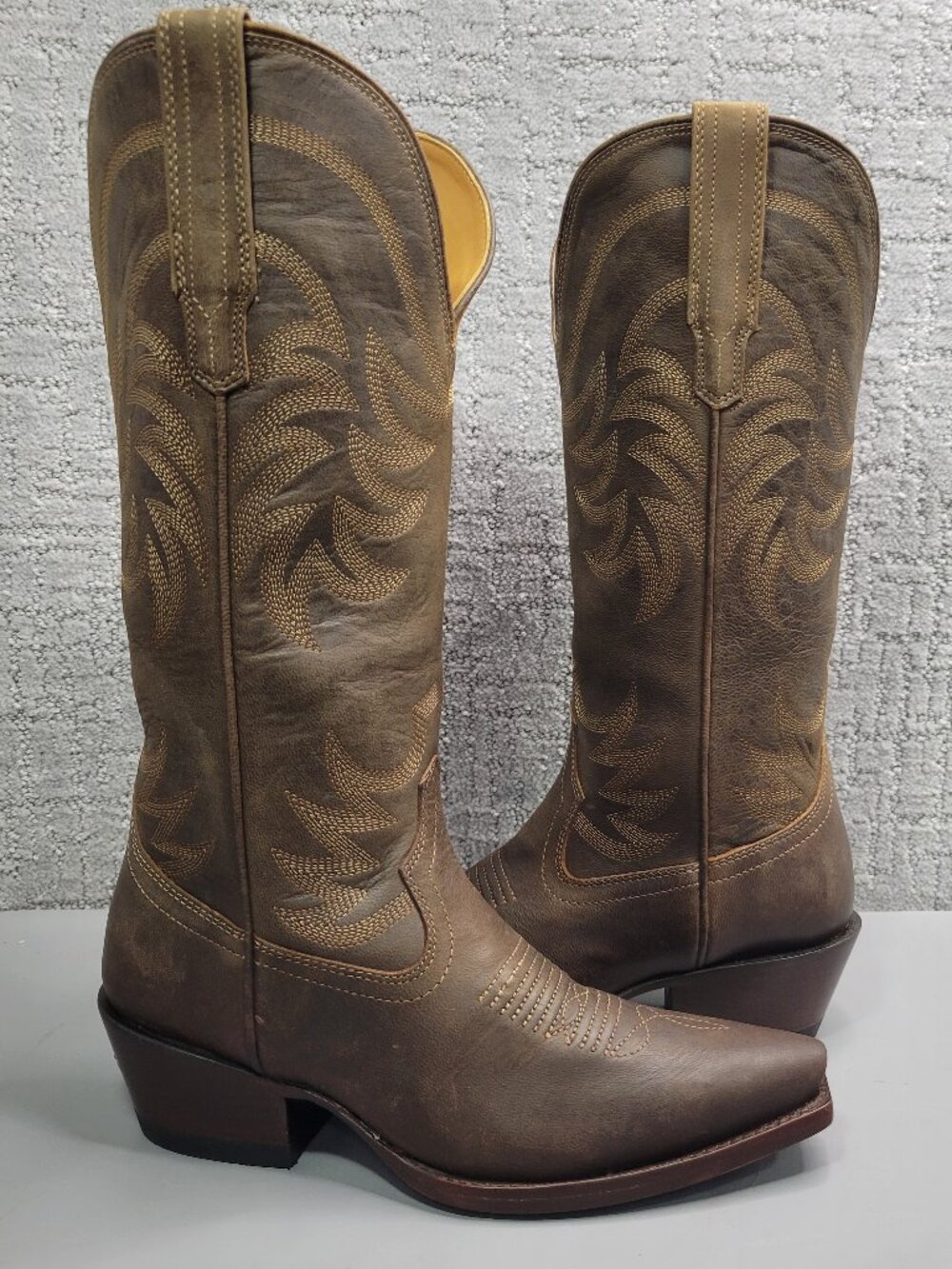 Tecovas The Annie Women's Size US 7B Cafe Goat Leather Cowgirl 14" Boots - Picture 1 of 9